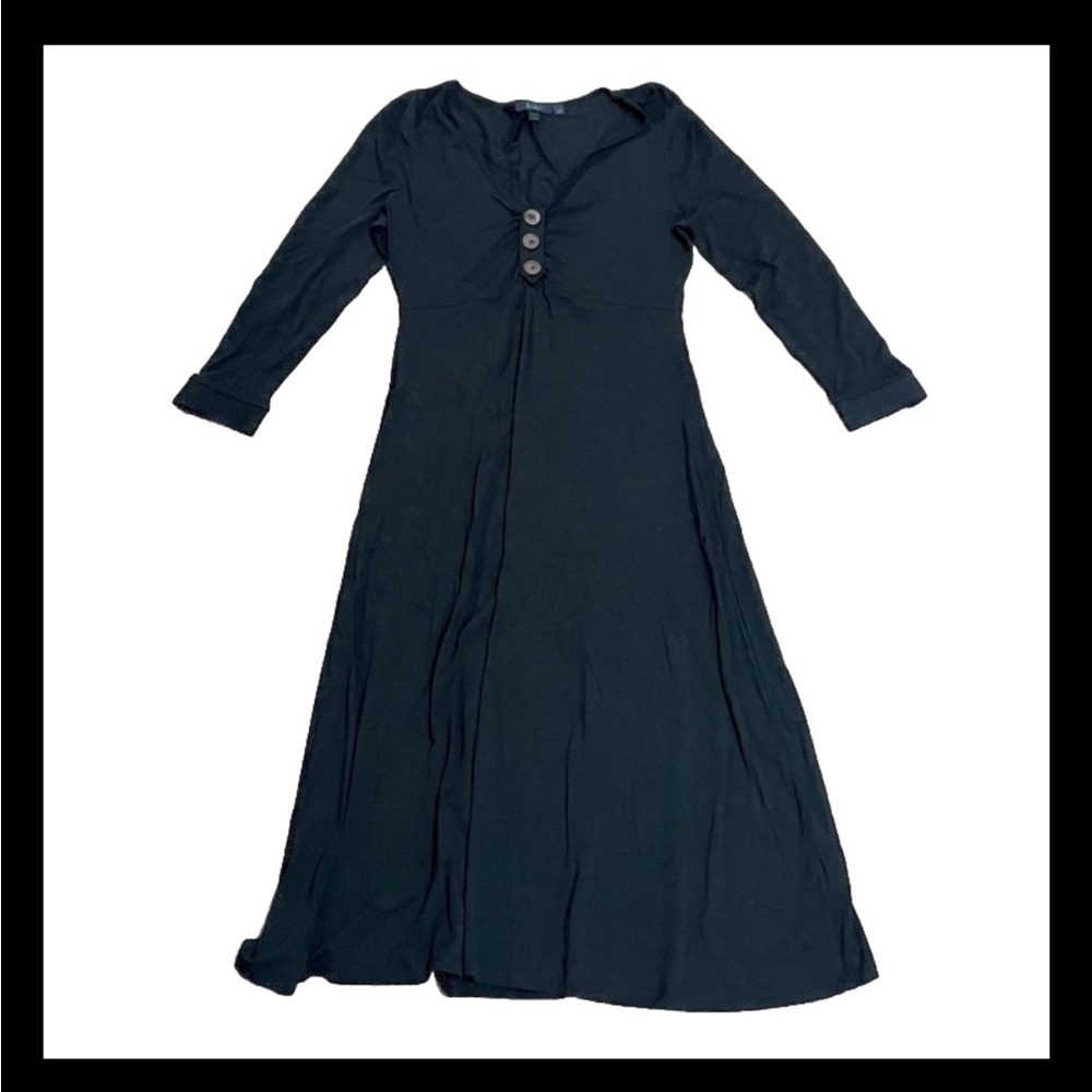 Boden Black Jersey Midi Dress Size US 8